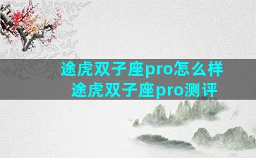 途虎双子座pro怎么样 途虎双子座pro测评